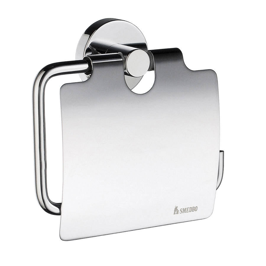Smedbo Home Polished Chrome Toilet Roll Holder with Cover