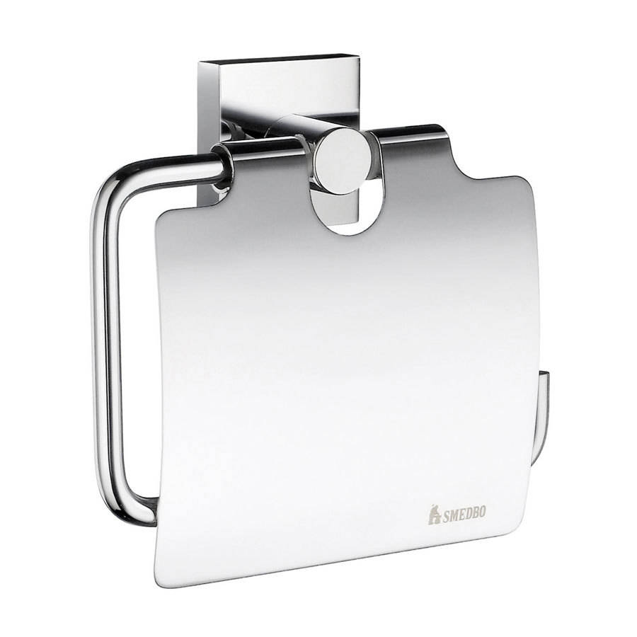 Smedbo House Polished Chrome Toilet Roll Holder with Cover