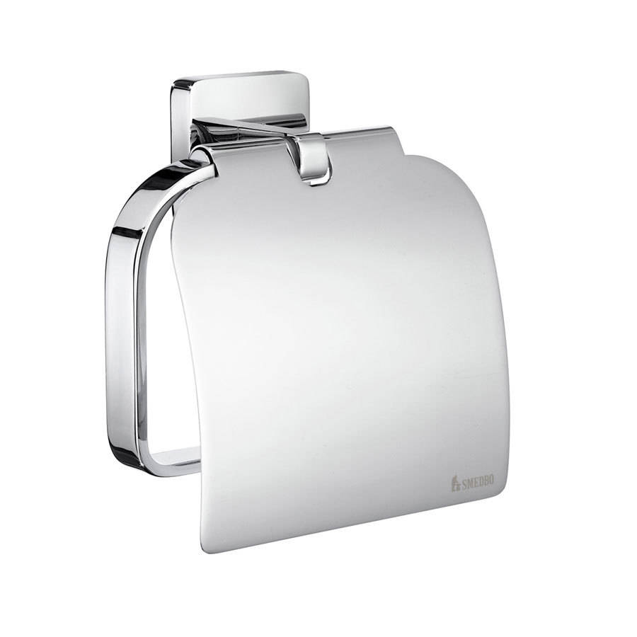Smedbo Ice Polished Chrome Toilet Roll Holder with Cover