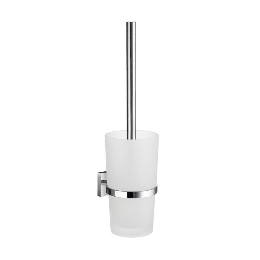 Smedbo House Polished Chrome Toilet Brush with Glass Container