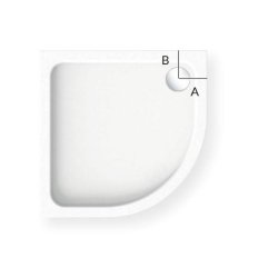 Kudos Kstone 900x800mm LH Anti Slip Offset Quadrant Shower Tray 