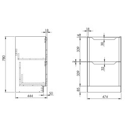 Scudo Ella 500mm Gloss White Floorstanding Vanity Unit and Basin