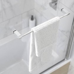 Kudos Inspire 8mm Single Panel Bath Screen Including Towel Rail