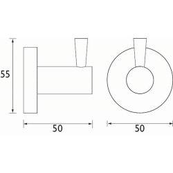 Bristan Brushed Brass Round Robe Hook