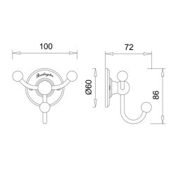 Burlington Chrome Triple Robe Hook
