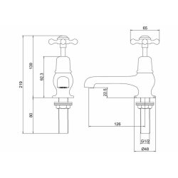 Burlington Claremont Chrome 5 Inch Basin Taps Burlington Claremont Chrome 5 Inch Basin Taps Dimensions
