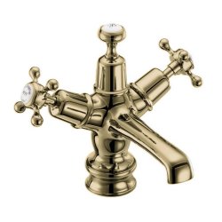 Burlington Claremont Gold Basin Mixer with Click-Clack Waste Regent Base