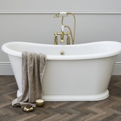 Burlington Claremont Gold Deck Mounted Bath Shower Mixer Burlington Claremont Gold Deck Mounted Bath Shower Mixer Lifestyle