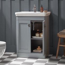 Tavistock Marston 500mm Matt Spruce Floor Mounted Vanity Unit Tavistock Marston 500mm Matt Spruce Floor Mounted Unit Doors Open