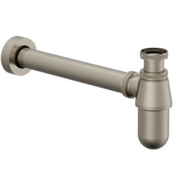 Burlington Corner 600mm 1 Tap Hole Cloakroom Basin and Bottle Trap Brushed Nickel Bottle Trap