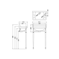 Burlington Edwardian 510mm Chrome Basin Washstand