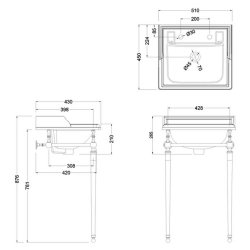 Burlington Classic 51cm Chrome Basin Washstand