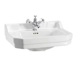 Burlington Edwardian 560mm Matt White Cloakroom Vanity Unit with Basin One Tap Hole Basin
