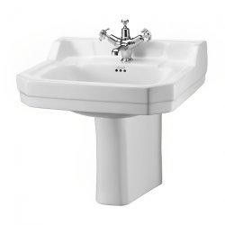 Burlington Edwardian 560mm One Tap Hole Basin Semi Pedestal