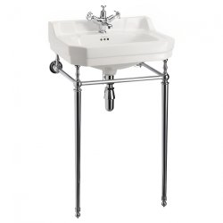 Burlington Edwardian 560mm One Tap Hole Basin Chrome Washstand