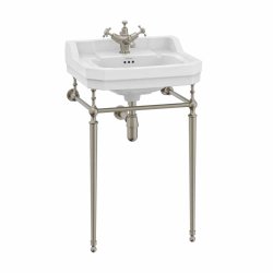 Burlington Edwardian 560mm One Tap Hole Basin Brushed Nickel Washstand