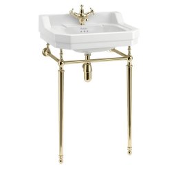 Burlington Edwardian 560mm One Tap Hole Basin Gold Washstand