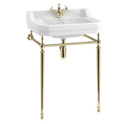 Burlington Edwardian 610mm One Tap Hole Basin Gold Washstand