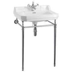 Burlington Edwardian 610mm One Tap Hole Basin Chrome Washstand