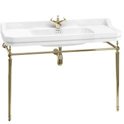 Burlington Edwardian 1200mm One Tap Hole Basin Gold Washstand