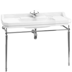 Burlington Edwardian 1200mm One Tap Hole Basin Chrome Washstand