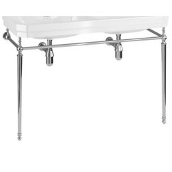 Burlington Edwardian 1200mm One Tap Hole Double Basin Chrome Washstand