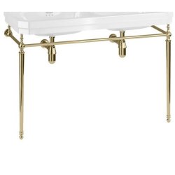 Burlington Edwardian 1200mm One Tap Hole Double Basin Gold Washstand