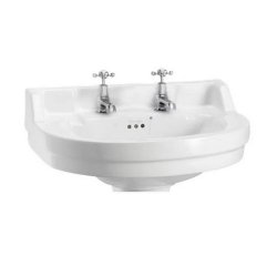 Burlington Edwardian 560mm Two Tap Hole Round Basin Burlington Edwardian 56cm 2 Tap Hole Round Basin