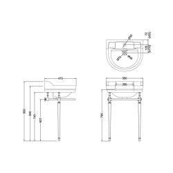 Burlington 560mm Chrome Round Basin Washstand