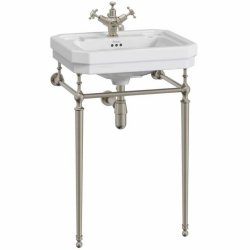 Burlington Victorian 560mm One Tap Hole Basin Brushed Nickel Washstand