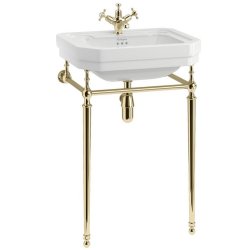 Burlington Victorian 560mm One Tap Hole Basin Gold Washstand