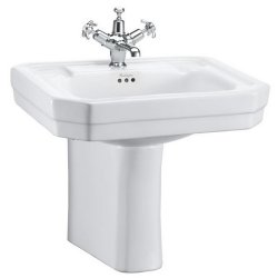 Burlington Victorian 560mm One Tap Hole Basin Semi Pedestal