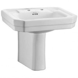 Burlington Victorian 560mm Two Tap Hole Basin Semi Pedestal