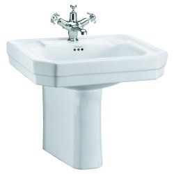 Burlington Victorian 610mm One Tap Hole Basin Semi Pedestal