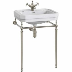 Burlington Victorian 610mm One Tap Hole Basin Brushed Nickel Washstand