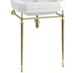 Burlington Victorian 610mm Three Tap Hole Basin Gold Washstand
