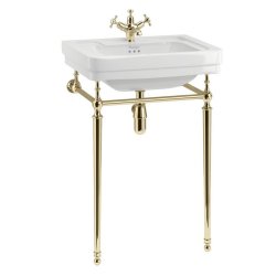 Burlington Contemporary 580mm One Tap Hole Basin Gold Washstand