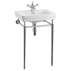 Burlington Contemporary 580mm One Tap Hole Basin Chrome Washstand