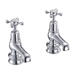 Burlington Claremont Chrome 3 Inch Basin Taps Regent Base