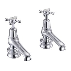 Burlington Claremont Chrome 5 Inch Basin Taps Regent Base