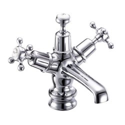 Burlington Claremont Chrome Basin Mixer with Click-Clack Waste Regent Base