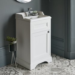 Burlington Classic 500mm Matt White Cloakroom Vanity Unit with Basin Burlington Classic 500mm Matt White Cloakroom Vanity Unit with Basin Lifestyle