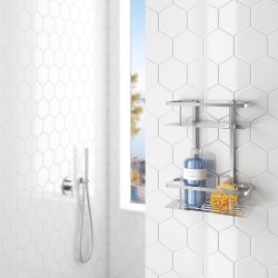 Smedbo Sideline Chrome Wall Mounted Double Shower Basket