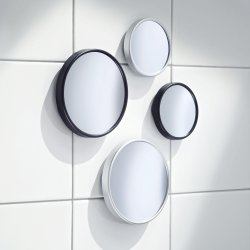 Smedbo Outline Lite 90mm Silver Makeup Mirror with Suction Cups