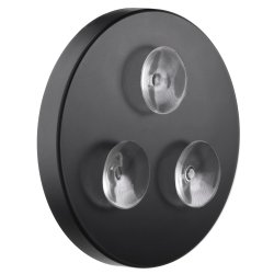 Smedbo Outline Lite 130mm Black LED Makeup Mirror with Suction Cups
