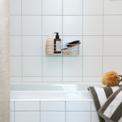 Smedbo Beslagsboden Chrome Self Adhesive Shower Basket