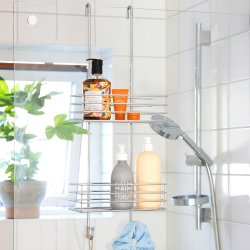 Smedbo Beslagsboden Chrome Round Hanging Double Shower Basket