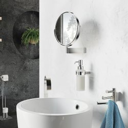 Smedbo Outline 200mm Chrome Wall Mounted Duel Mirror