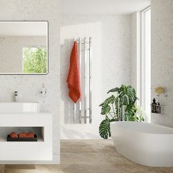 Smedbo Dry Polished Stainless Steel Electrical Quadruple Vertical Towel Warmer
