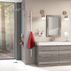 Smedbo Dry Polished Stainless Steel Electrical Single Vertical Towel Warmer